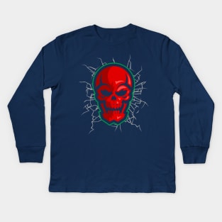 Red Skull Kids Long Sleeve T-Shirt